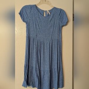 Seraphine Blue White Speckled Maternity Nursing Dress